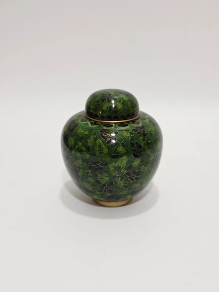 Antika Cloisonne Kapaklı Kavanoz 13cm 019 ürün görseli 1