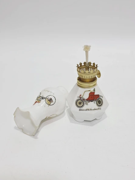 Antika Porselen Gaz Lambası 002 - Resim 3