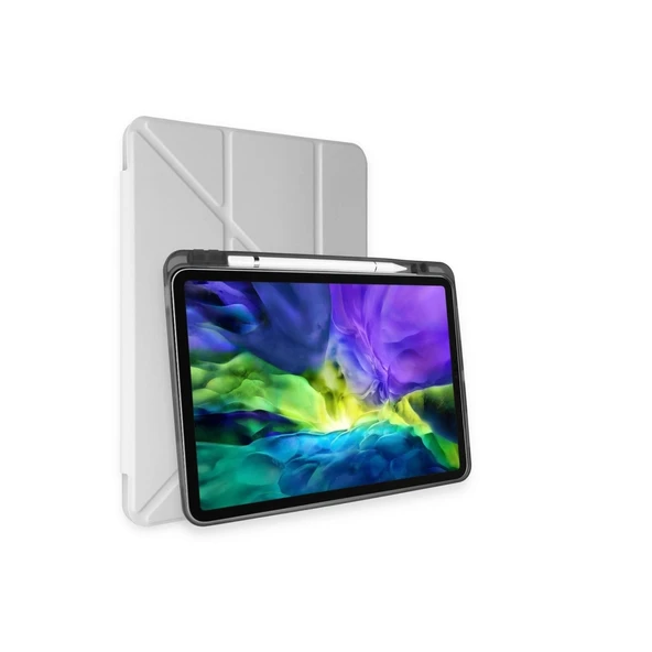 Samsung Galaxy Tab A9 Plus Kılıf Kalemlikli Mars Tablet Kılıfı - Gri ürün görseli 1