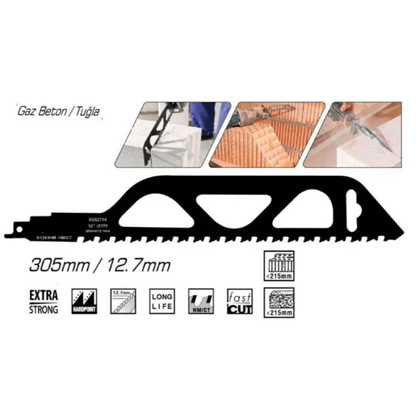 Tomax Tilki Kuyruğu Gaz Beton / Tuğla - 305 mm / 12,7 mm ürün görseli 1