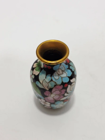 Antika Cloisonne Mini Vazo 10,50cm 001 - Resim 4
