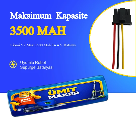 Viomi V2 Max Robot Süpürge 3500 mAh 14.4 V Yanmaz Batarya ürün görseli 1