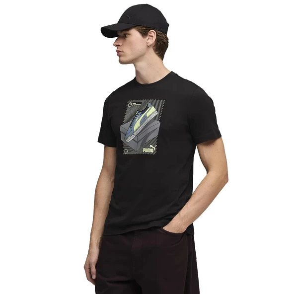 Puma Graphic Erkek Siyah Günlük Stil T-Shirt 69177701 ürün görseli 1