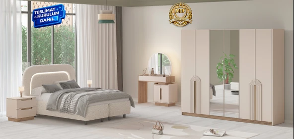 Sarmaşık 6 Kapılı Gardırop 100% MDF Teslimat & Kurulum Dahil ürün görseli 1