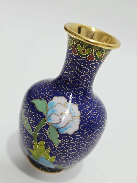 Antika Cloisonne Mini Vazo 10,50cm 011 - Resim 2