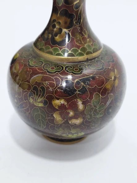 Antika Cloisonne Mini Vazo 13cm 005 - Resim 2