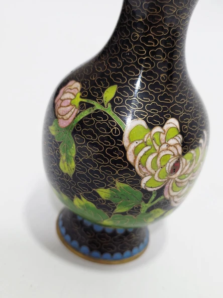 Antika Cloisonne Mini Vazo 13cm 006 - Resim 2