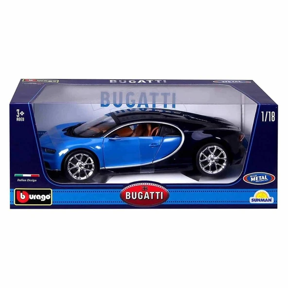 1011040 1:18 Bugatti Chiron Model Mavi Araba -Sunman - Resim 2