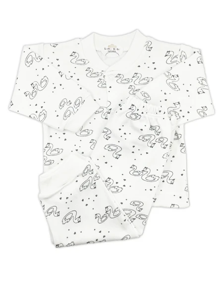 Sema Baby Sevimli Kuğu Bebek Pijama Takımı 3-6 Ay ürün görseli 1