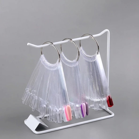 Metal Tırnak Renk Kartelası Standı Beyaz Masaüstü Stand ürün görseli 1