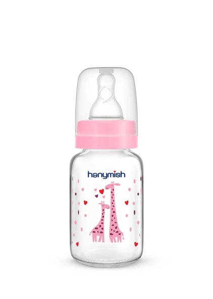 Hanymish Cam Biberon 125 ml 0-6 Ay - Pembe ürün görseli 1