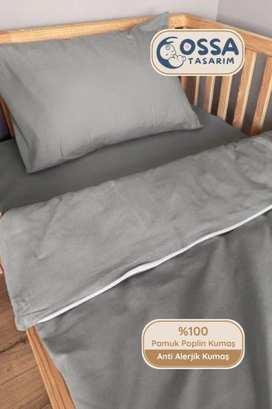 60x120 Pamuk Poplin Bebek Nevresim Takımı - 3 Parça ürün görseli 1