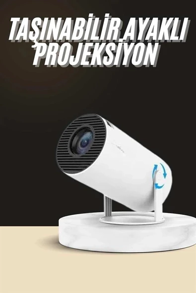 Ayaklı Projeksiyon Taşınabilir Mini Projektör Sinema Projektörü Android - Resim 2
