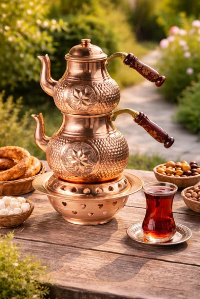DMT Balkon Sefası Ocaklı YILDIZ Çaydanlık Seti Jel Yakıtlı – 0.9L Üst & 1.85L Alt Demlik – Taşınabilir Kamp ve Balkon Çayı Keyfi(JEL HEDİYELİ) ürün görseli 1