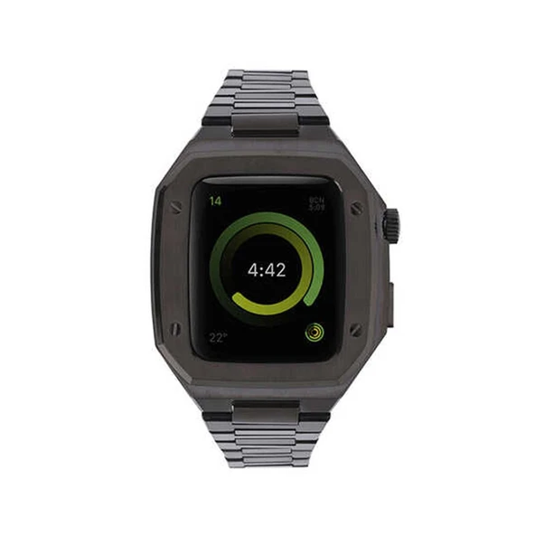 Apple Watch 44mm Metal Petek Kasalı Kordon (saat Değildir) - Siyah ürün görseli 1