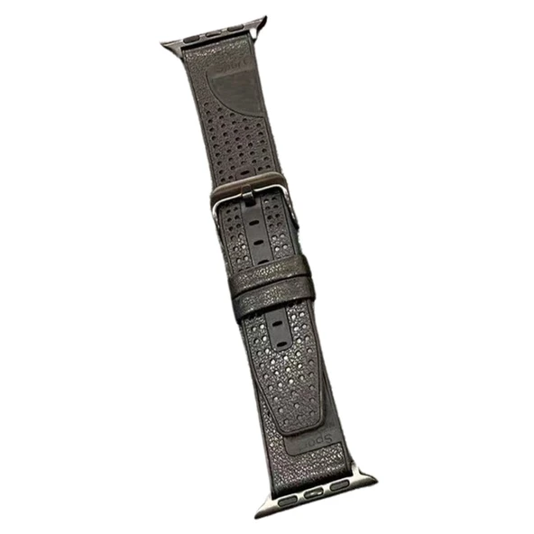 Apple Watch 45mm Buff Deri Kordon (saat Değildir) - Siyah ürün görseli 1