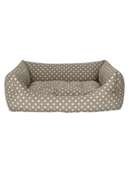 Pet Comfort Uniform Bej Puantiyeli Köpek Yatağı L  70x60cm ürün görseli 1