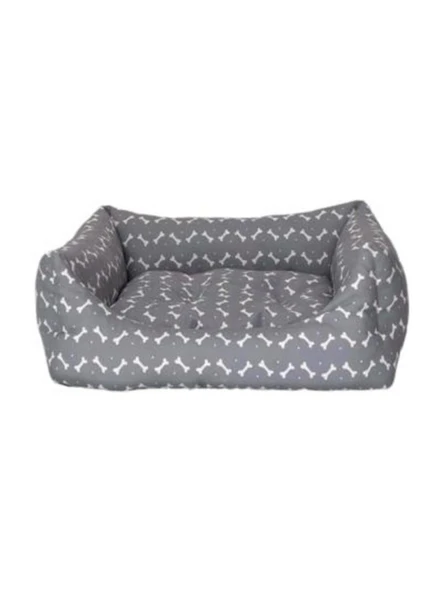 Pet Comfort Uniform Bone Gri-Beyaz Köpek Yatağı L  70x60cm ürün görseli 1