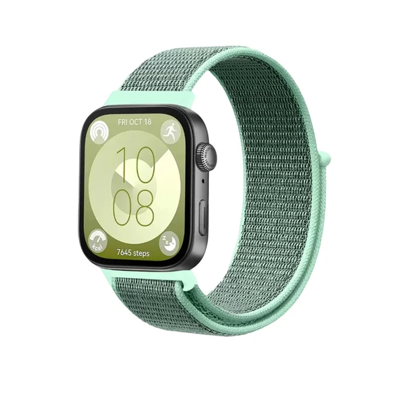 Huawei Fit 4 Hasırlı Cırtcırtlı Kordon (saat Değildir) - Turkuaz ürün görseli 1