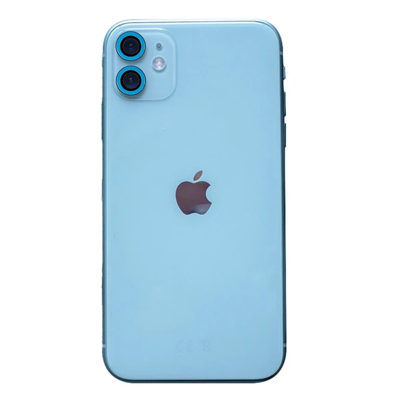 iPhone 11 Neon Fosforlu Kamera Lens - Mavi ürün görseli 1