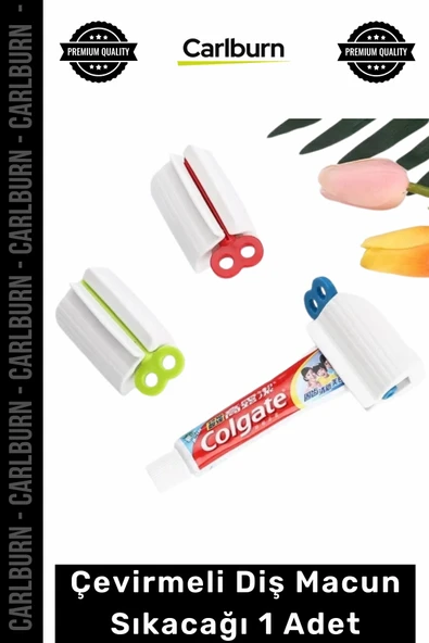 Pratik Ergonomik Tasarruf Sağlayan Kaliteli Banyo Aparatı Çevirmeli Diş Macun Sıkacağı 1 Adet ürün görseli 1