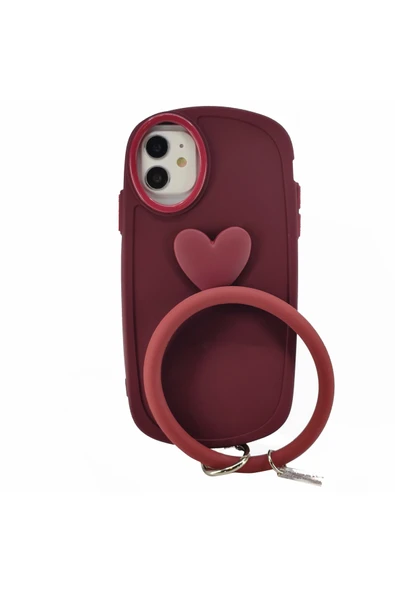 Apple Iphone 11 Uyumlu Halka Bilekli Nano Seri Arka Koruma Kılıf - Kırmızı ürün görseli 1