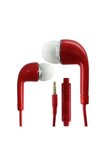 Kablolu Kulakiçi Kulaklık Stereo 3.5 mm Nettech NT-112 Kırmızı Renk ürün görseli 1