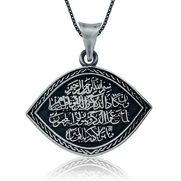 Gümüş Nazar Duası Bayan Kolye ürün görseli 1