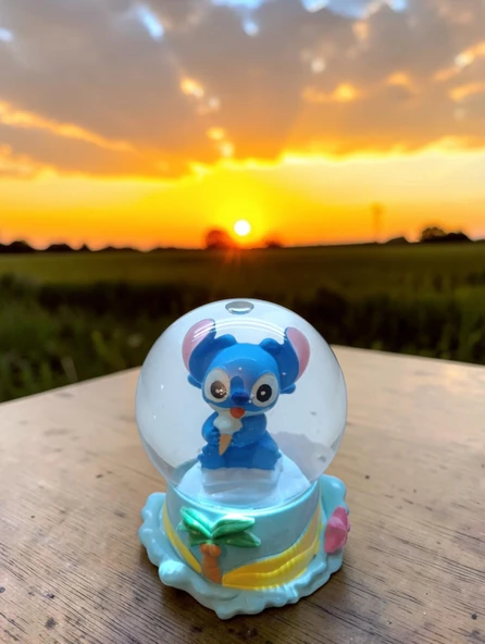 9cm-6cm  Işıklı Stitch Kar küre - Resim 5