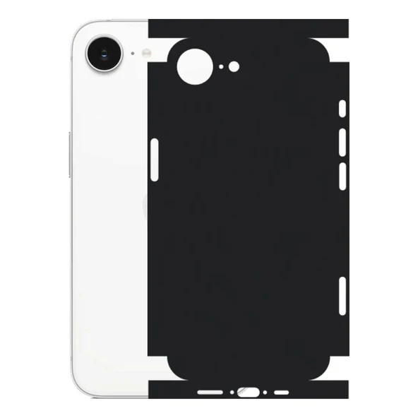 Iphone 16E ile Uyumlu 360 Arka Kaplama   Mat Siyah ürün görseli 1