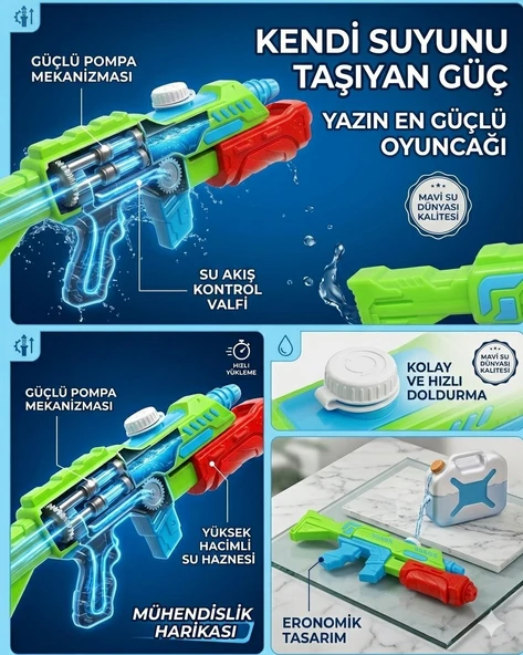 Keleşli Pompalı Su Tabancası - Resim 2