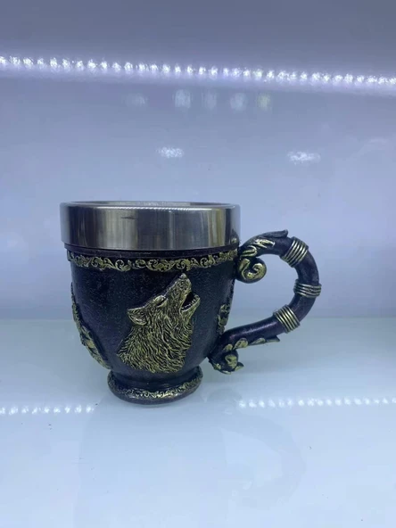 Kurt işlemeli Çelik Kupa Kod 6922 ürün görseli 1