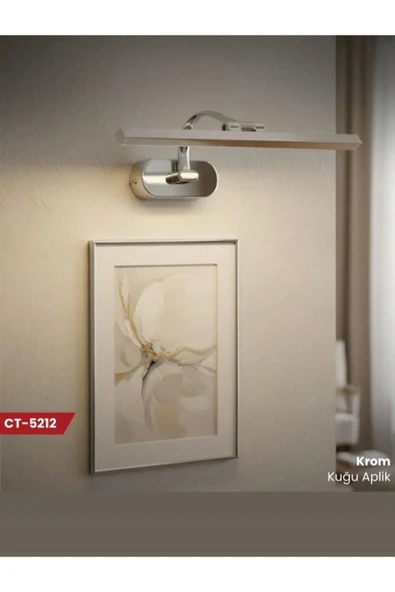7W KUĞU LEDLİ APLİK CT-5212 KROM KASA / 6400K-BEYAZ IŞIK ürün görseli 1