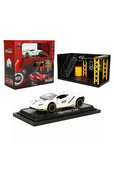 1:32 Lamborghini LP770 Sesli Işıklı Die-Cast Model Araba ve Tamir Atölyesi Seti ürün görseli 1