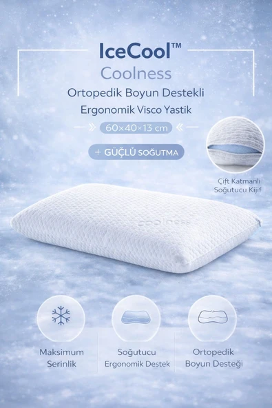 Icecool coolness ortopedik boyun destekli  visco yastık ürün görseli 1