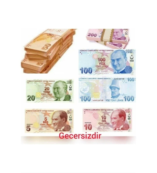 Oyuncak -Eğitim- Düğün Kağıt Para 100 Adet ürün görseli 1