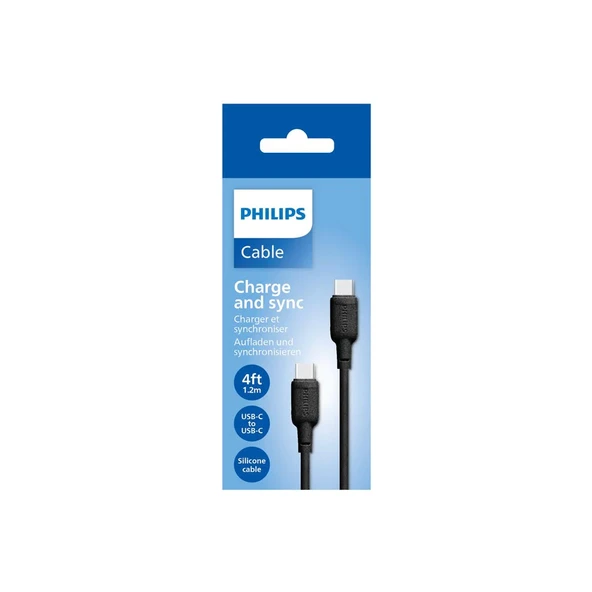 Philips DLC6541C 60W Type-C to Type-C Şarj Kablosu 1.2m - Resim 3