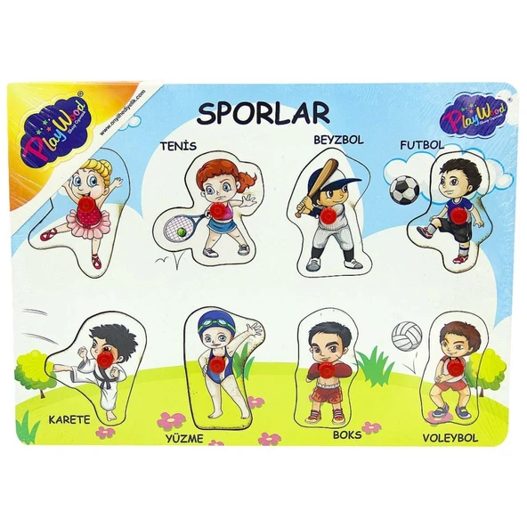 Ahşap Tutmalı Sporlar Yapboz ürün görseli 1
