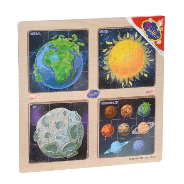 ONY-343/344/345/346 Ahşap Eğitici 4'lü Puzzle -Onyıl ürün görseli 1