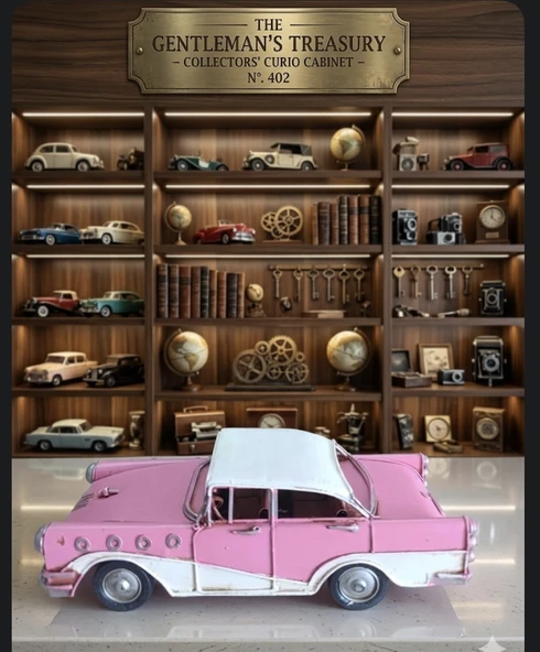 Büyük Boy Dekoratif Metal Klasik Otomobil (25x8 cm) Retro Tasarım ürün görseli 1