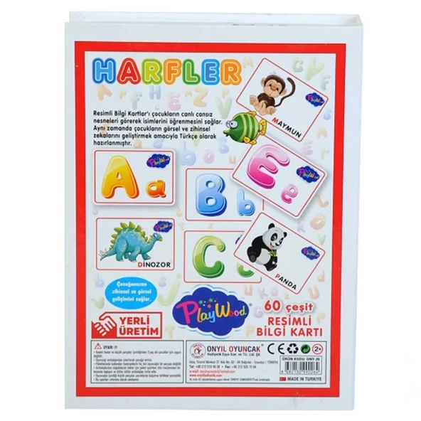 Eğitici Resimli Bilgi Kartı Harfler - Resim 4