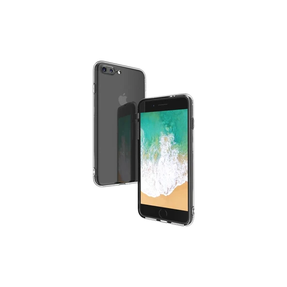 Apple İphone 8 Plus Kılıf Deluxe 2mm Şeffaf Silikon - Resim 3