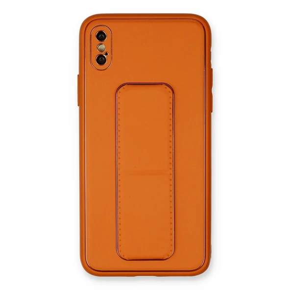 Apple İphone Xs Max Kılıf Coco Deri Standlı Kapak - Turuncu ürün görseli 1