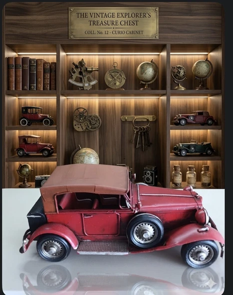Klasik Tutkunlarına Özel: Nostaljik Bordo Dekoratif otomobil ürün görseli 1