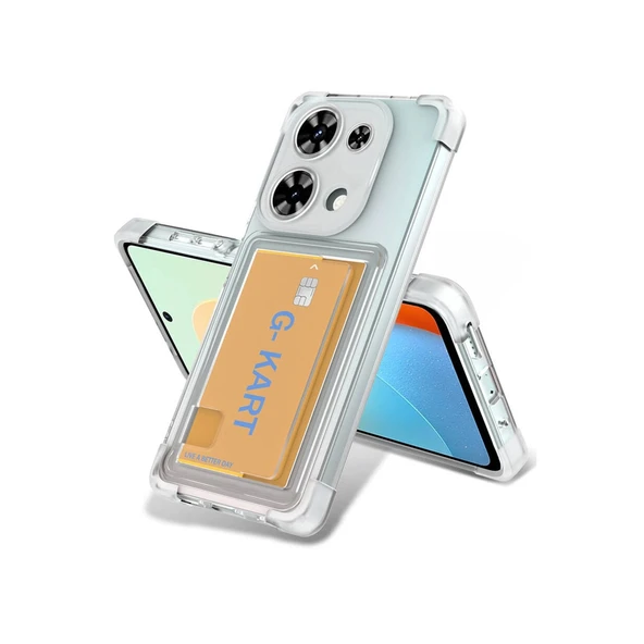 Xiaomi Redmi Note 13 Pro 4g Kılıf Kart Şeffaf Silikon - Şeffaf ürün görseli 1