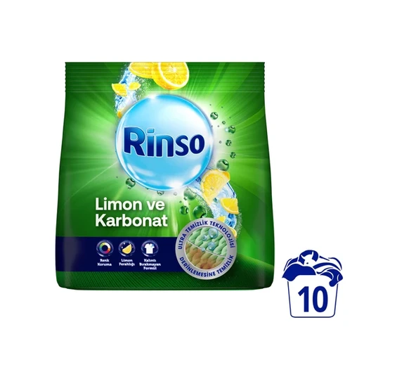Rinso Toz Çamaşır Deterjanı Limon ve Karbonat Renkliler ve Beyazlar İçin Derinlemesine Temizlik 1,5 KG ürün görseli 1