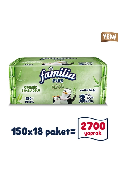 Familia Plus Natural Çek Al Mendil 150li (18 Paket x 150 Yaprak) ürün görseli 1