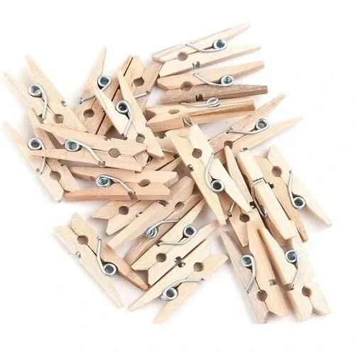 Ahşap Mini Ham Mandal 100 Adet - Resim 2