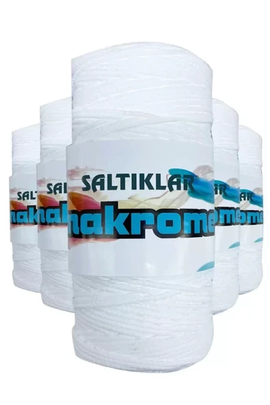 5 Adet Polyester Makrome İpi 10 Kar Beyaz 100 gr ürün görseli 1