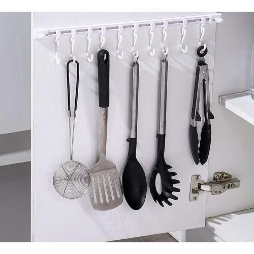 3B Trend Ayarlanabilir Kendinden Yapışkanlı 2 Adet  10 Kancalı 40 cm Pratik Mutfak Banyo Takı Askısı ürün görseli 1